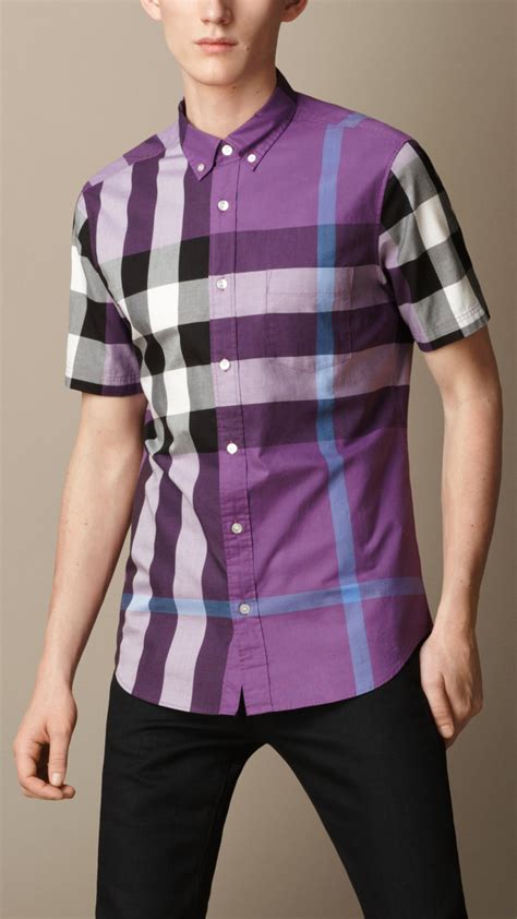 burberry exploded check cotton shirt|check cotton poplin shirt.